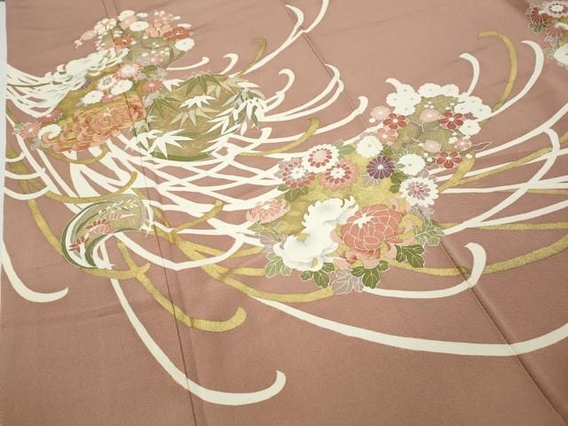 平和屋着物○豪華色留袖 駒刺繍 乱菊 草花丸文 金彩 正絹 逸品