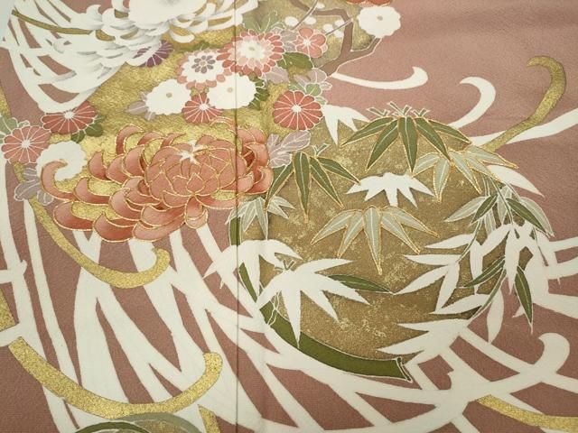 平和屋着物○豪華色留袖 駒刺繍 乱菊 草花丸文 金彩 正絹 逸品