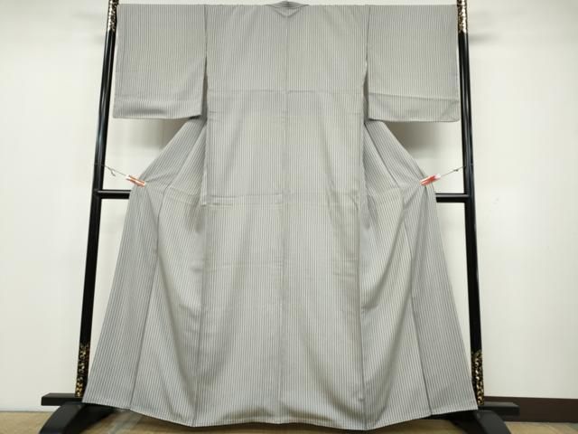 平和屋着物 上質な小紋 縞 正絹 ut