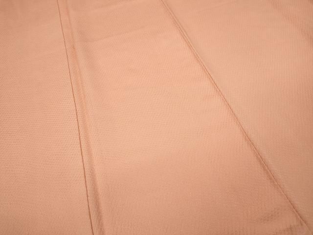  平和屋着物 上質な色無地 鹿の子地紋 赤香色 正絹 ut 色無地 着物