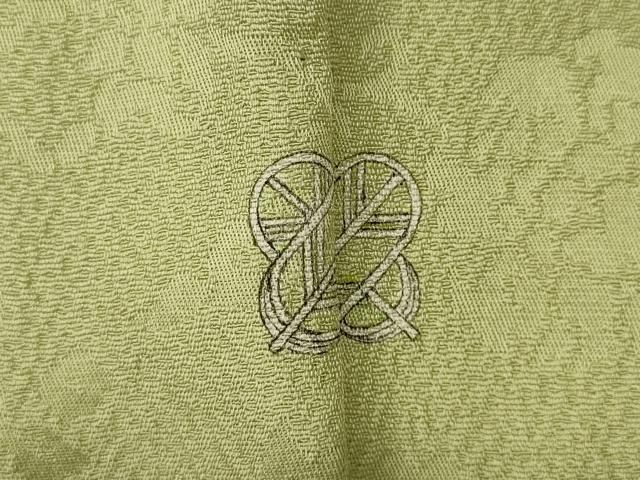  平和屋着物 上質な色無地 花唐草地紋 女郎花色 正絹 ut 色無地 着物