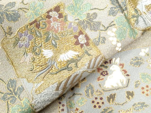 破れ色紙動物花唐草文