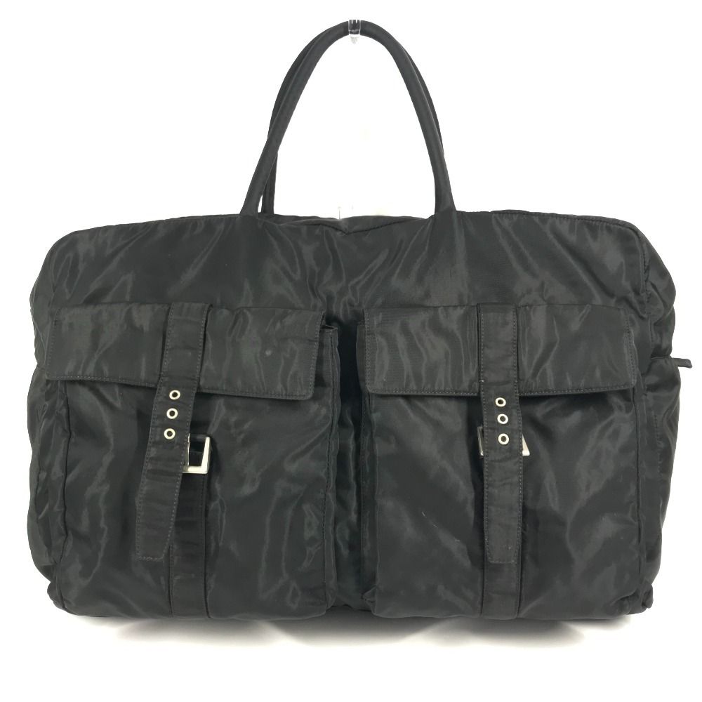 PRADA プラダ ボストンバッグ トライアングルロゴ 三角ロゴ プレート ナイロン ブラック