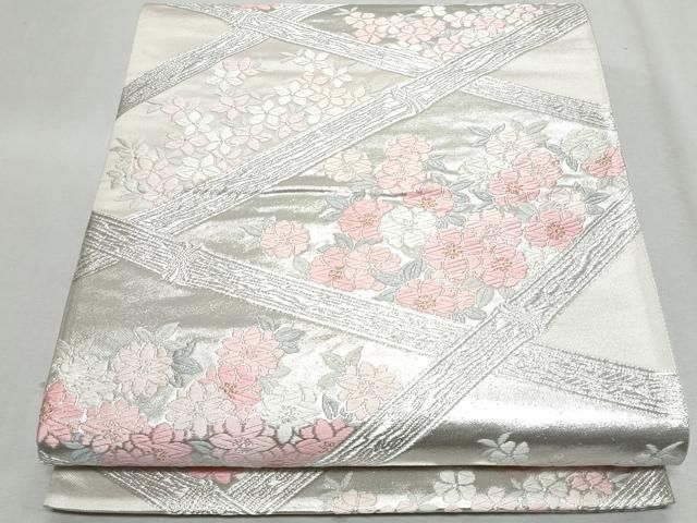 平和屋着物◎六通柄袋帯 唐織 草花文 金銀糸 正絹 逸品 CAAZ4777fb