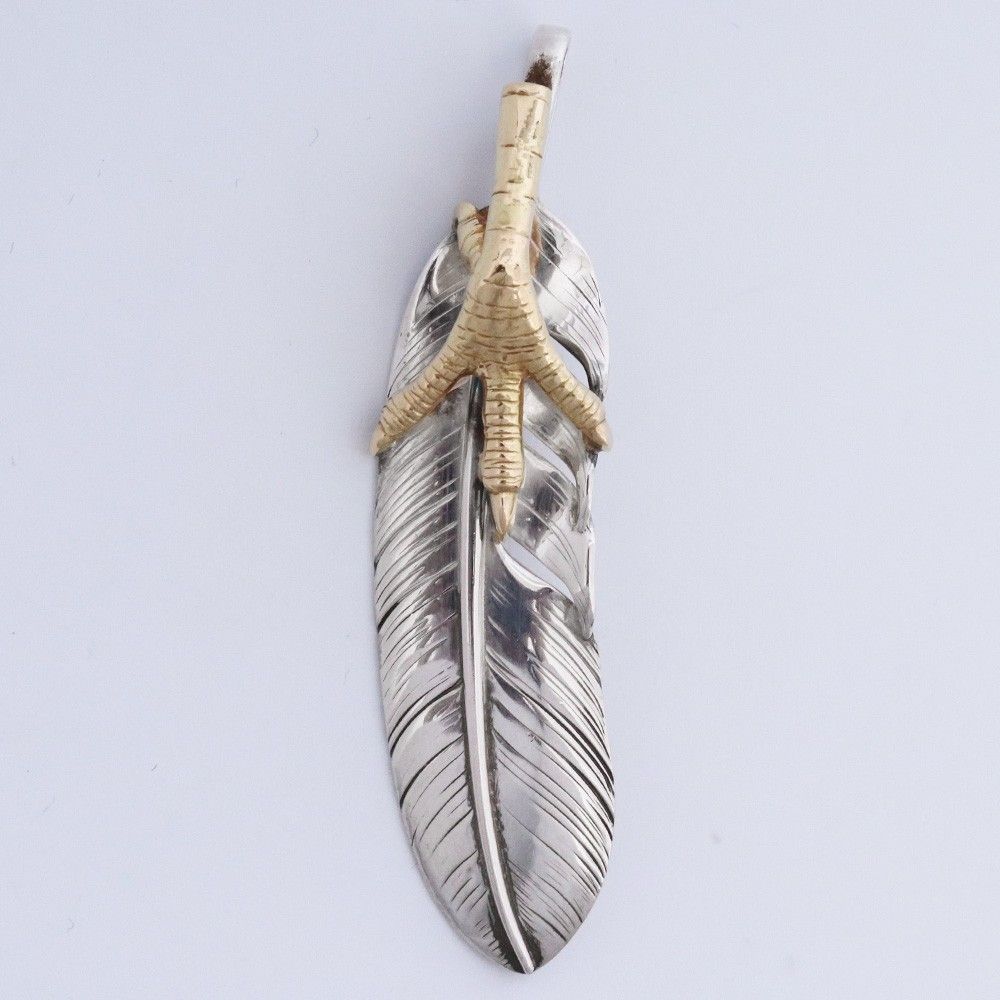 TARO WASHIMI L feather 01 K18 eagle claw pendant 01 シルバー