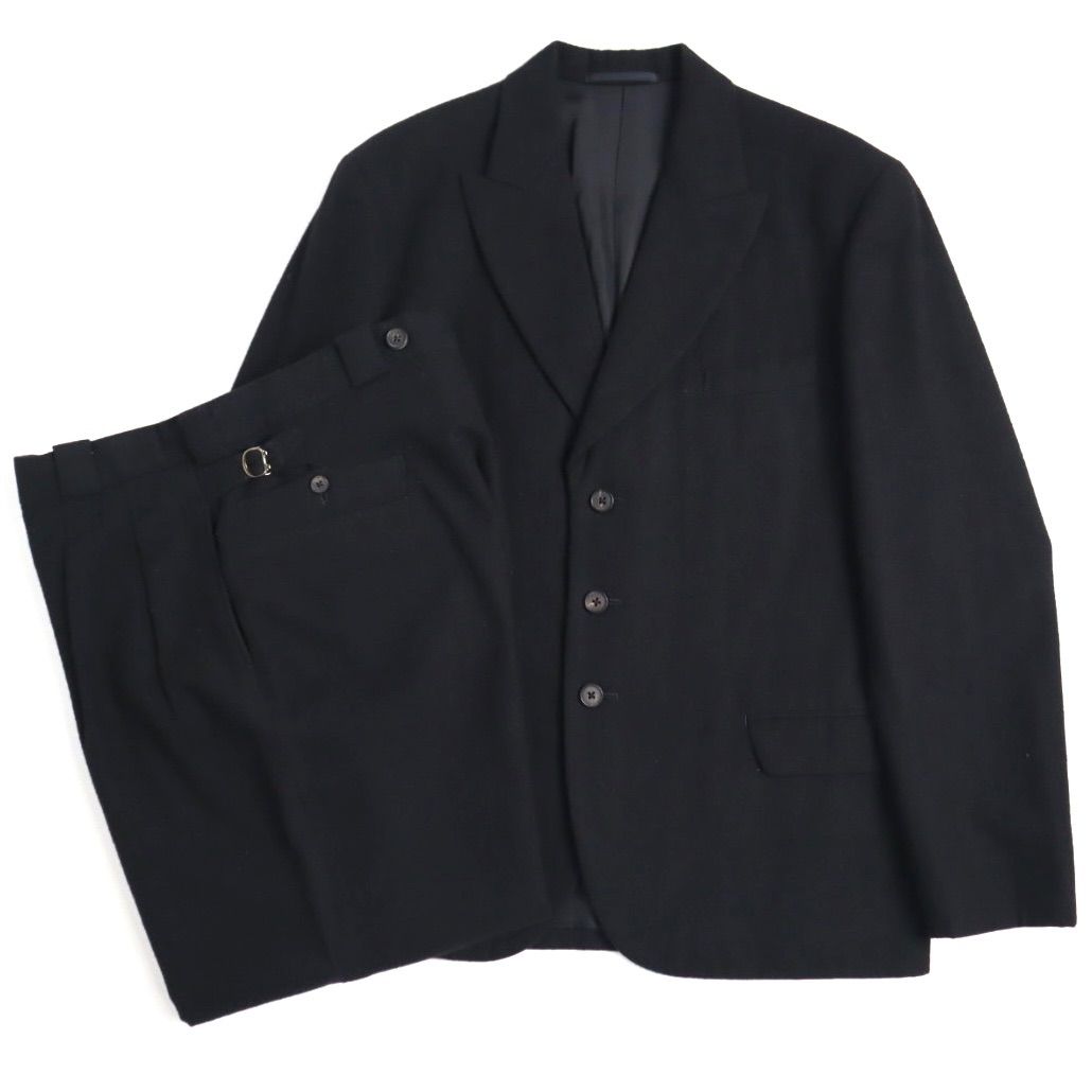 Vintage archive Y s for men Yohji Yamamoto ワイズフォーメン ヨウジヤマモト セットアップ スーツ上下 ウール グルカパンツ ワイドスラックス 黒 Setup Wool Gulka Pants
