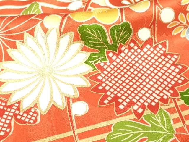 平和屋着物○豪華振袖 流水梅文 金彩 正絹 逸品 AABD0849ck 平和屋着物