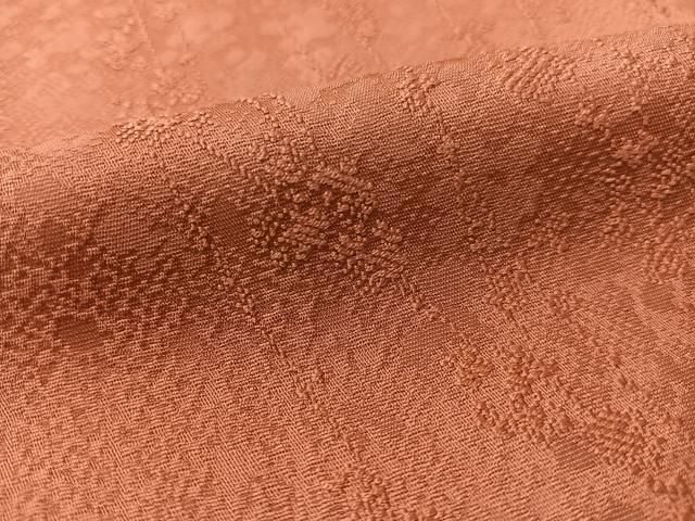 平和屋着物□上質な色無地 枝花地紋 甚三紅色 正絹 逸品 CAAZ9632vp