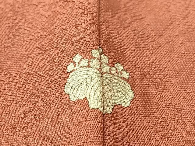 平和屋着物□上質な色無地 枝花地紋 甚三紅色 正絹 逸品 CAAZ9632vp