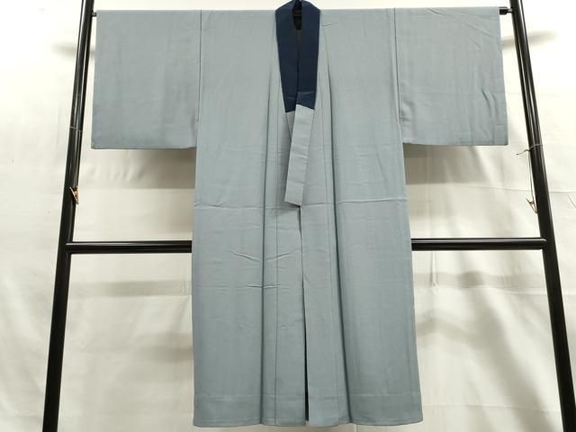 平和屋着物□男性 長襦袢 無双仕立て 作家物 流水笹葉文 鷹 正絹 逸品  