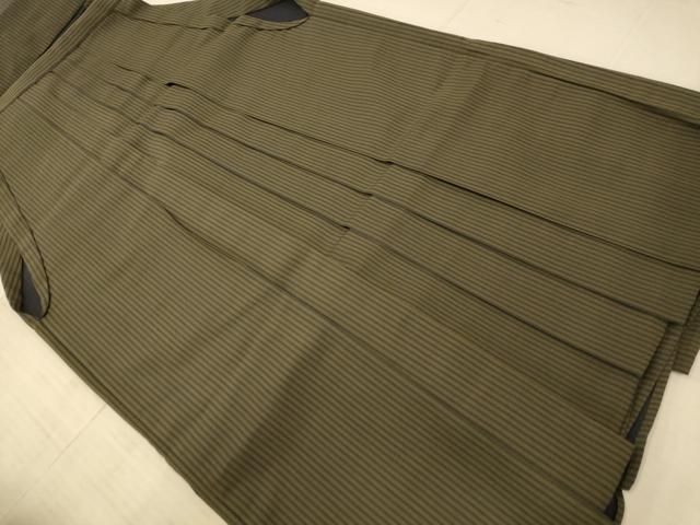 平和屋着物男性　行灯袴　間道　正絹　逸品　AABC7071fw