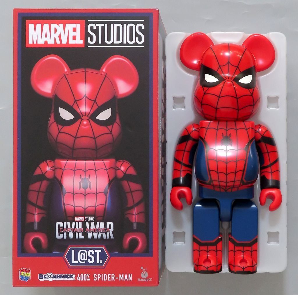 フィギュア BE RBRICK -ベアブリック- 400 SPIDER-MAN Happyくじ BE RBRICK MARVEL STUDIOS L ST賞