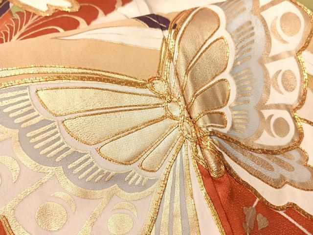 平和屋着物□豪華振袖 駒刺繍 花蝶文 金彩 正絹 逸品 CAAZ9669vp