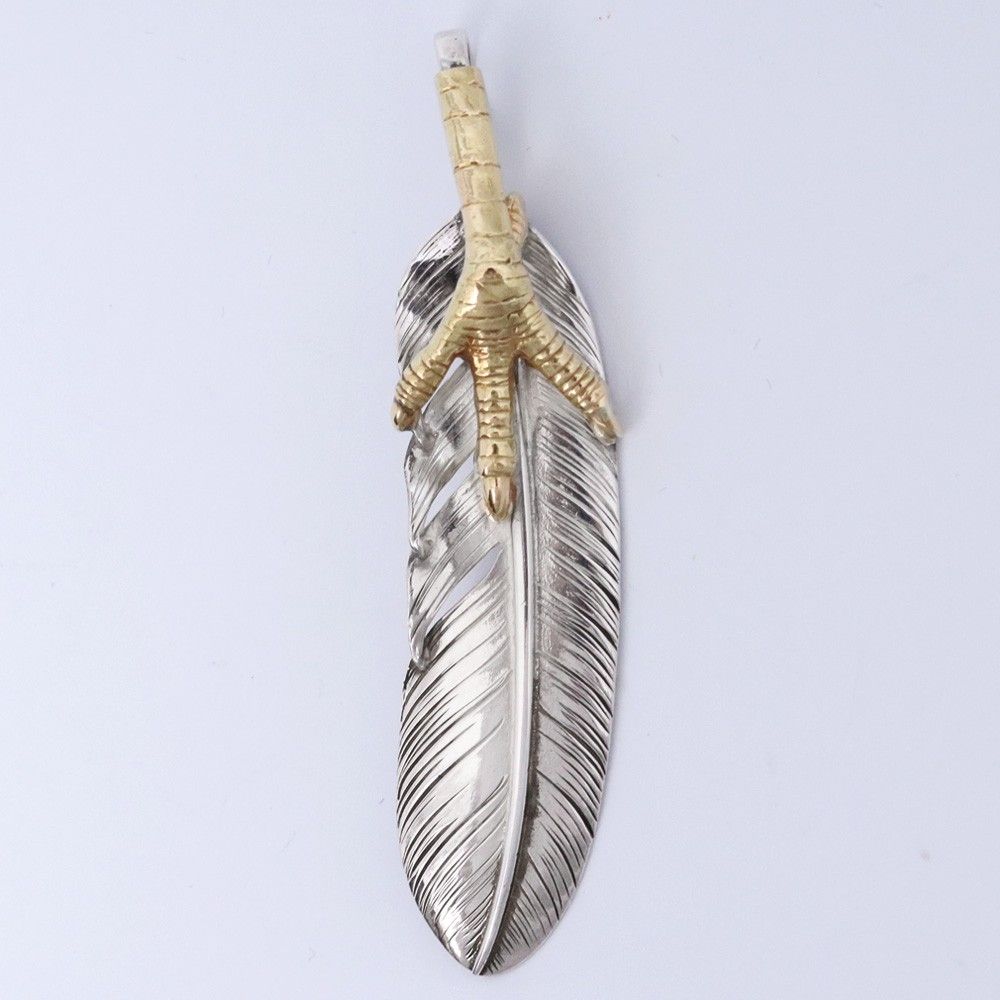 TARO WASHIMI L feather 02 K18 eagle claw pendant 02 シルバー W-1FL02-C06
