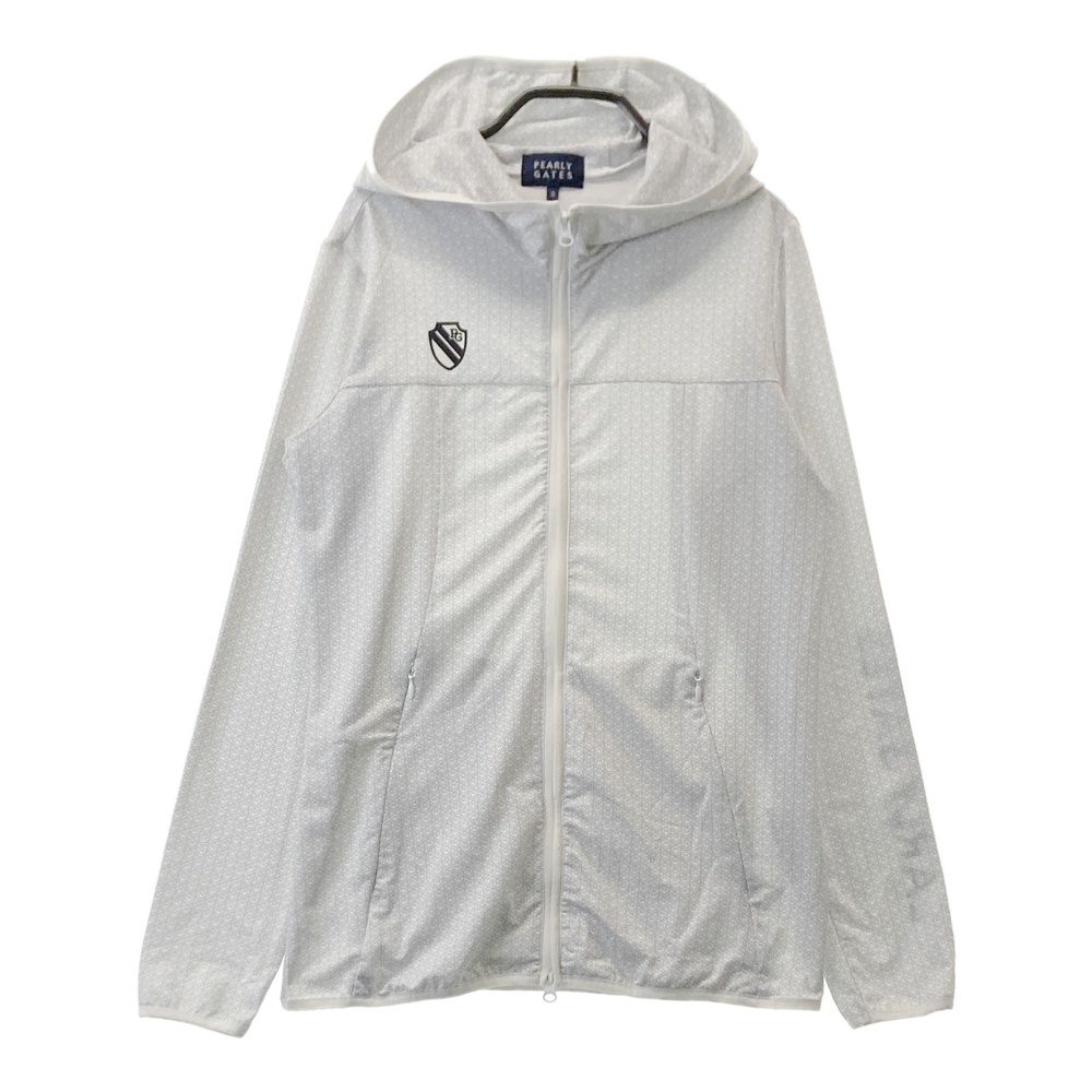 サイズ 0 PEARLY GATES パーリーゲイツ ジップパーカー ニコちゃん 総柄 グレー系 240101536618 ゴルフウェア レディース ストスト