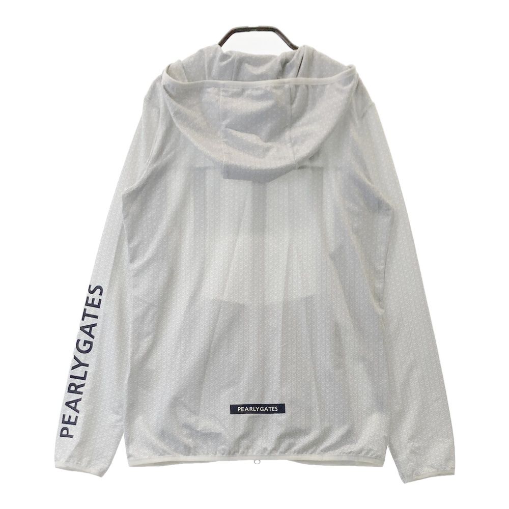 サイズ 0 PEARLY GATES パーリーゲイツ ジップパーカー ニコちゃん 総柄 グレー系 ゴルフウェア レディース ストスト