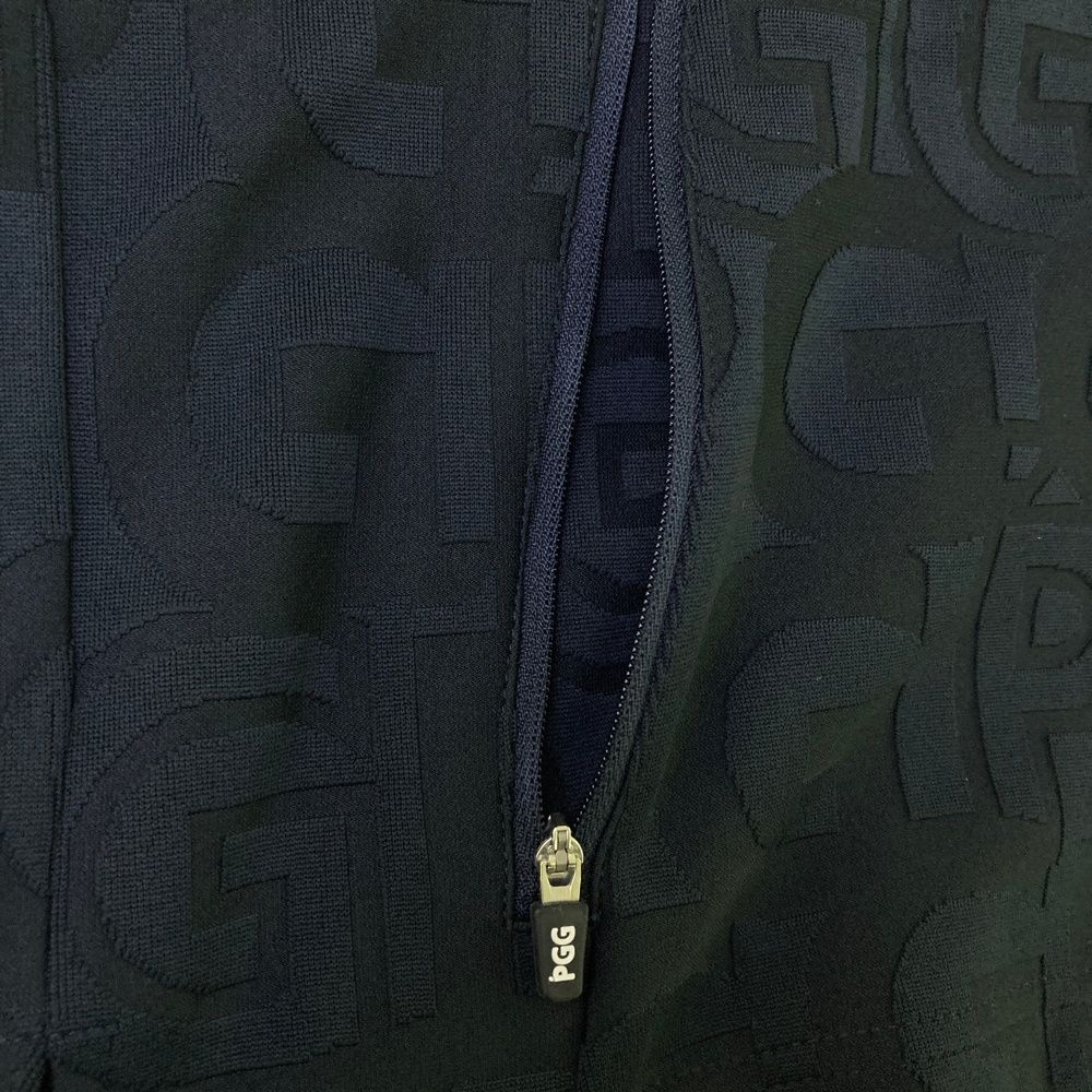  サイズ 0 PGG PEARLY GATES パーリーゲイツ ジップパーカー 総柄 ネイビー系 ゴルフウェア レディース ストスト セーター トレーナー レディースウェア