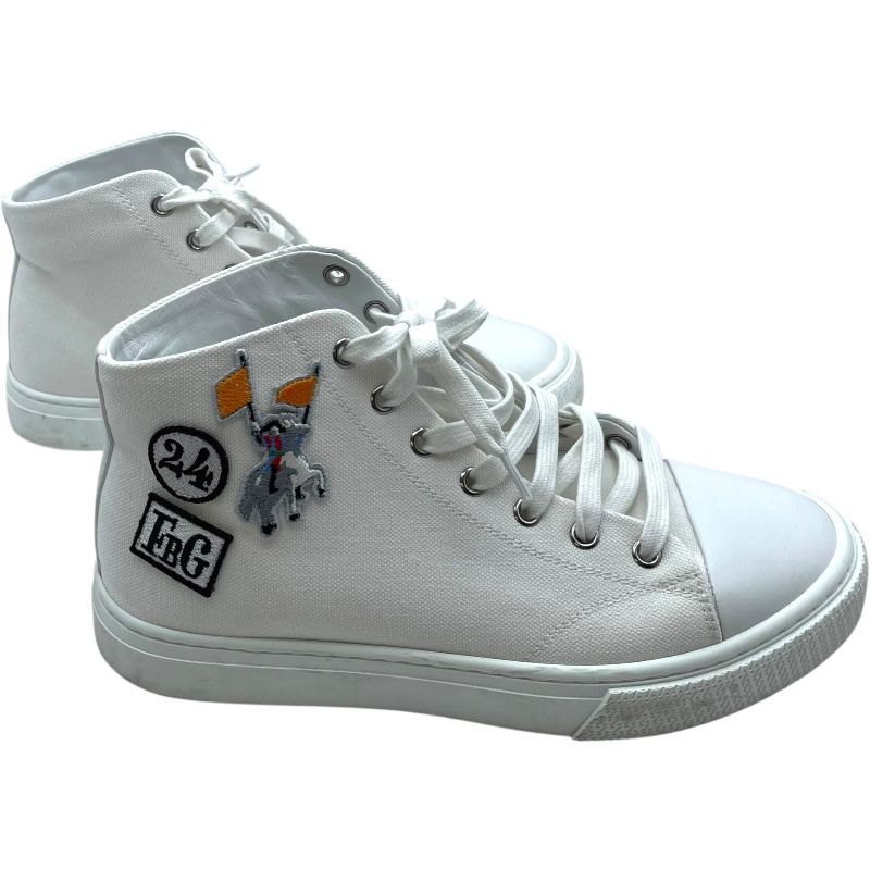 エルメス　ホワイトキャンバスハイカットスニーカー　38 新品未使用 エルメス HERMES イリコワッペンハイカットスニーカー ホワイト