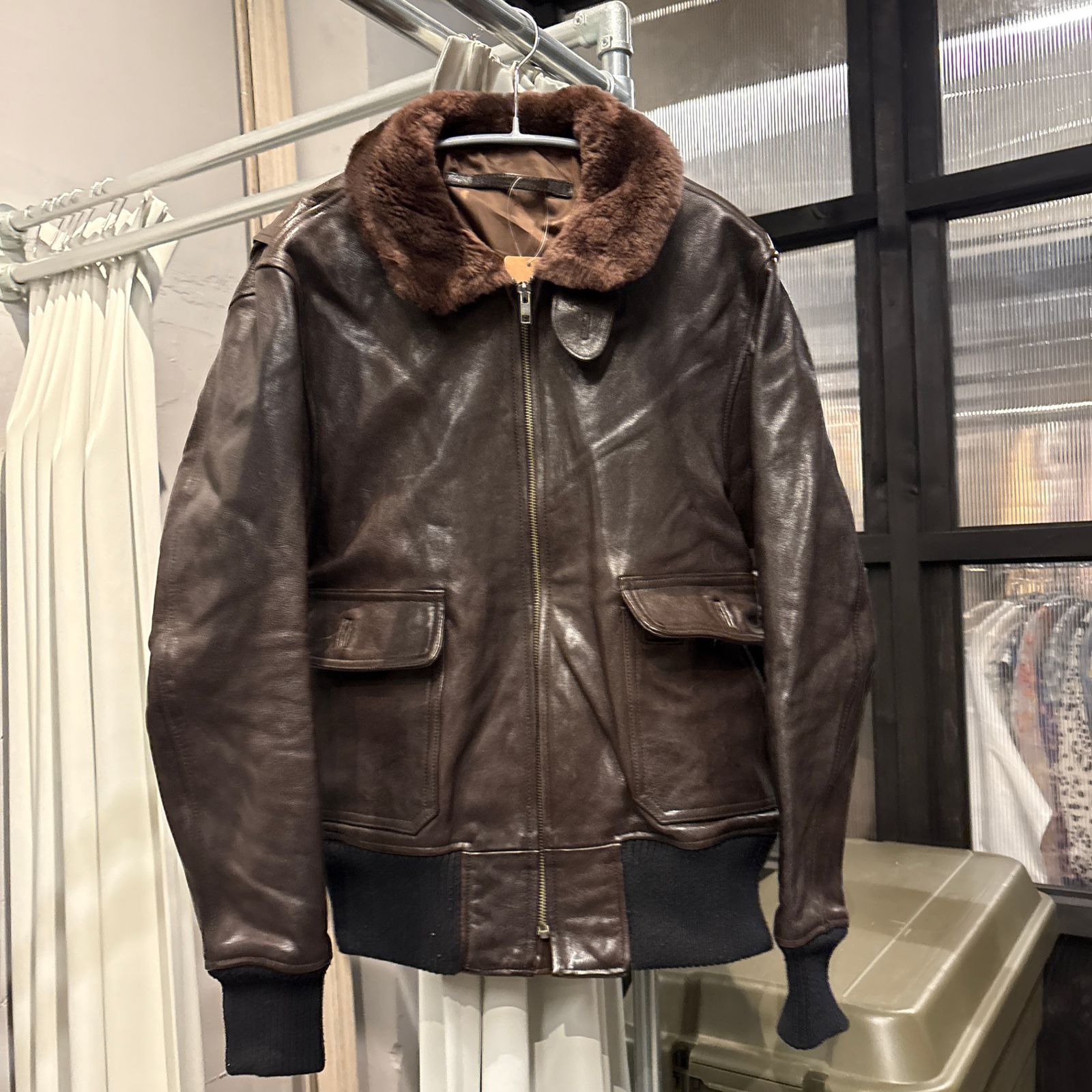 Haruf single シングル ライダース RIder s レザー leather jacket ジャケット outer アウター メンズ ボア men s ブラウン brown 茶色 長袖 3L 大きいサイズ