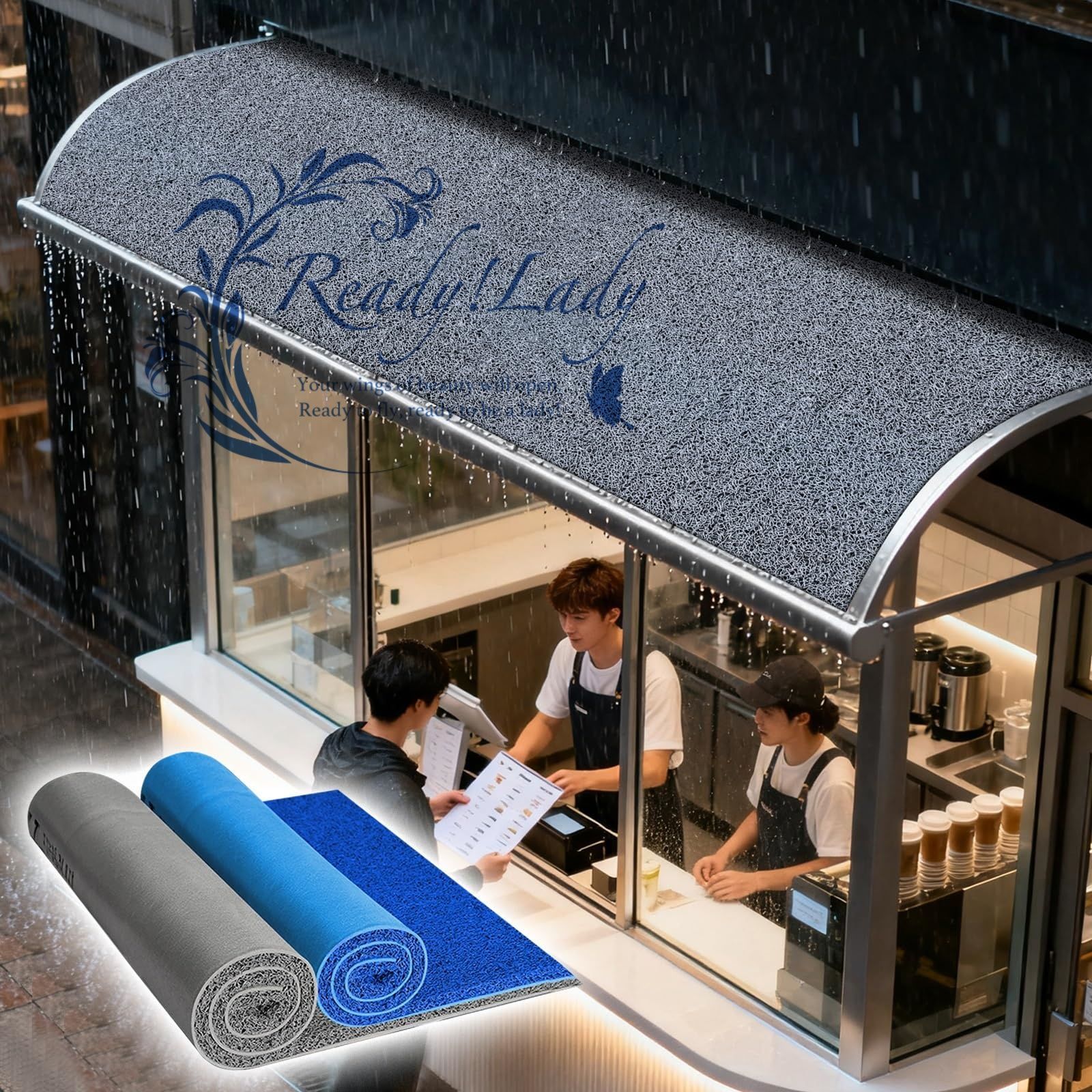 屋根吸音マット 厚型15mm カット自由 屋外 雨音防止マット 雨除け防音マット 雨滴騒音軽減 吸音 断熱 PVC耐摩耗底面 排水良好 滑り止め付き 金属屋根 屋根庇用 玄関 ベランダ ルーフバルコニー対応 グレー 1.2x9m