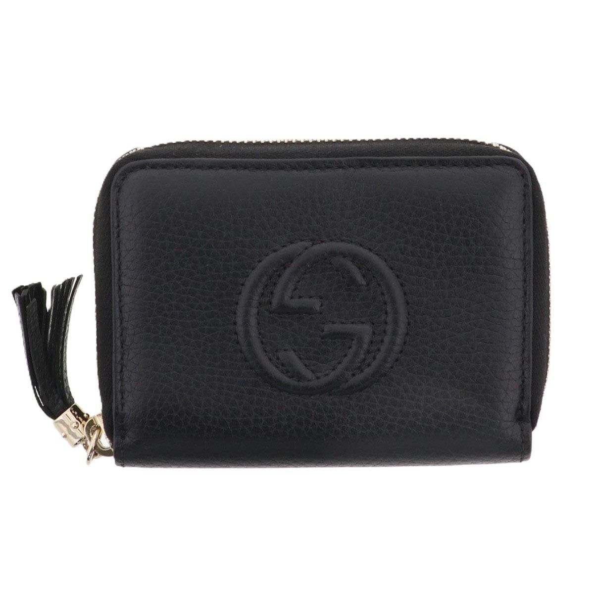 GUCCI グッチ ソーホー ラウンドファスナー コインケース レディース レザー ブラック ゴールド金具