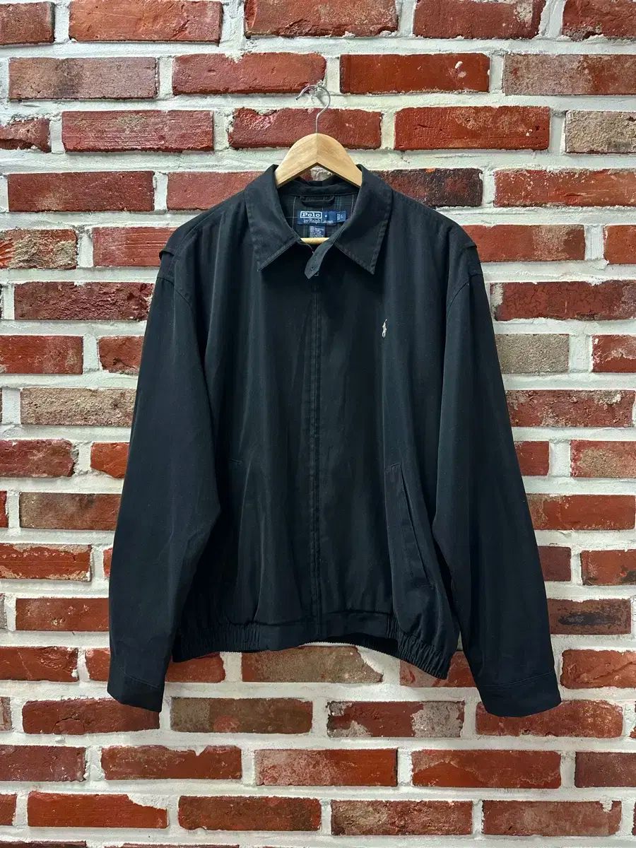 L ポロラルフローレン 裏地チェック スイングトップ ブラック