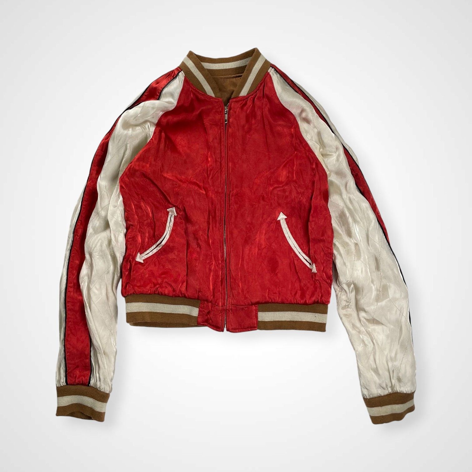 VINTAGE ヴィンテージ / 古着 タイガー刺繍 リバーシブル スカジャン