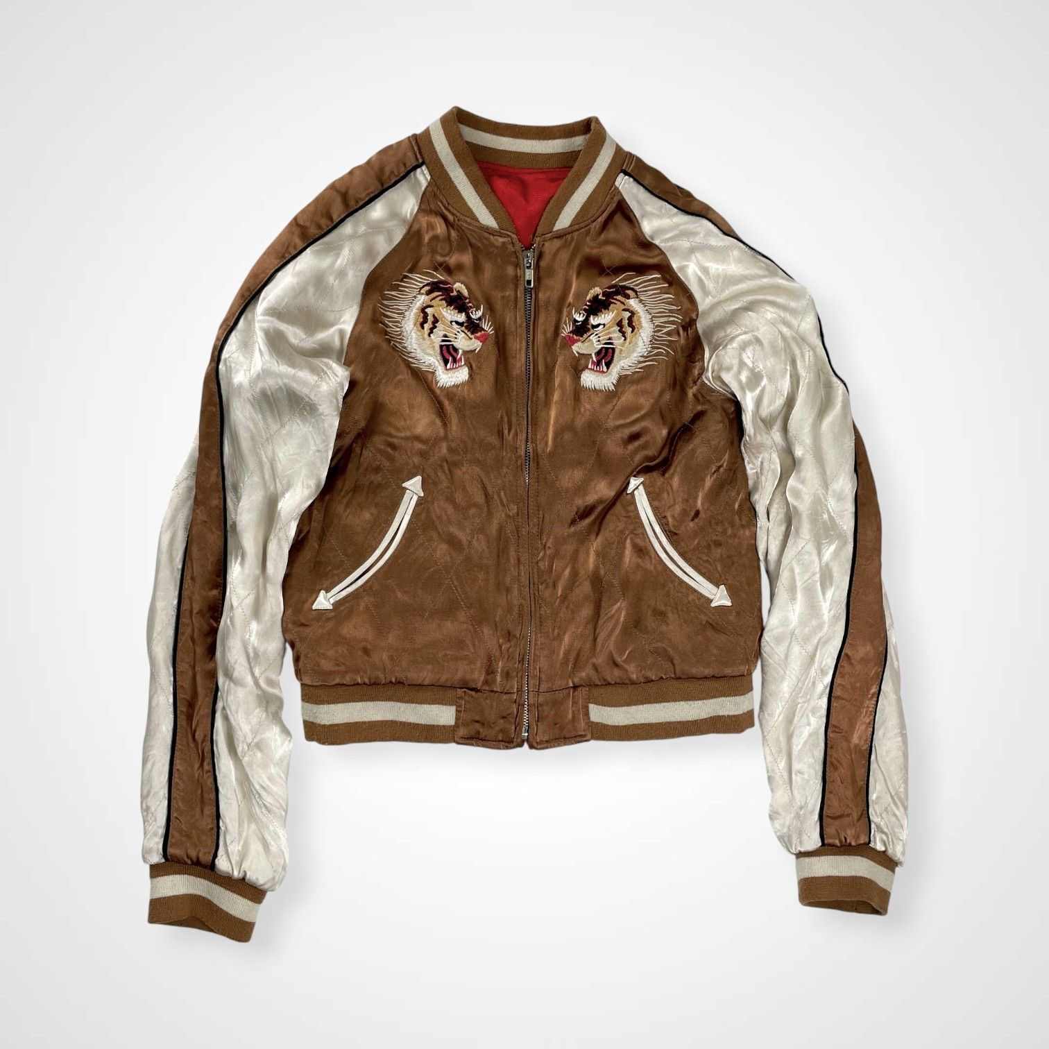 VINTAGE ヴィンテージ / 古着 タイガー刺繍 リバーシブル スカジャン