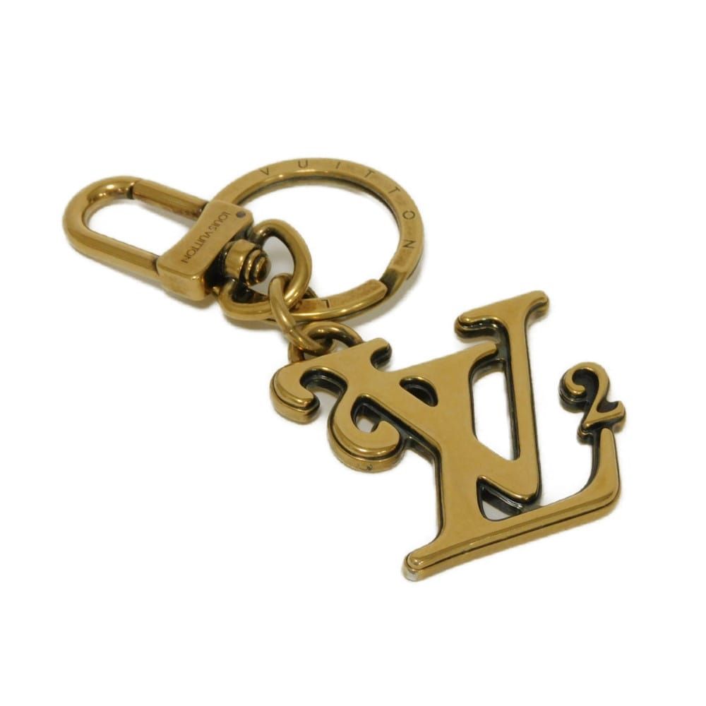 LOUIS VUITTON ルイ ヴィトン ポルト クレ スクエアード LV ヴァージルアブロー NIGO® キーリング バッグチャーム LV² アンティークゴールド キーホルダー MP2715