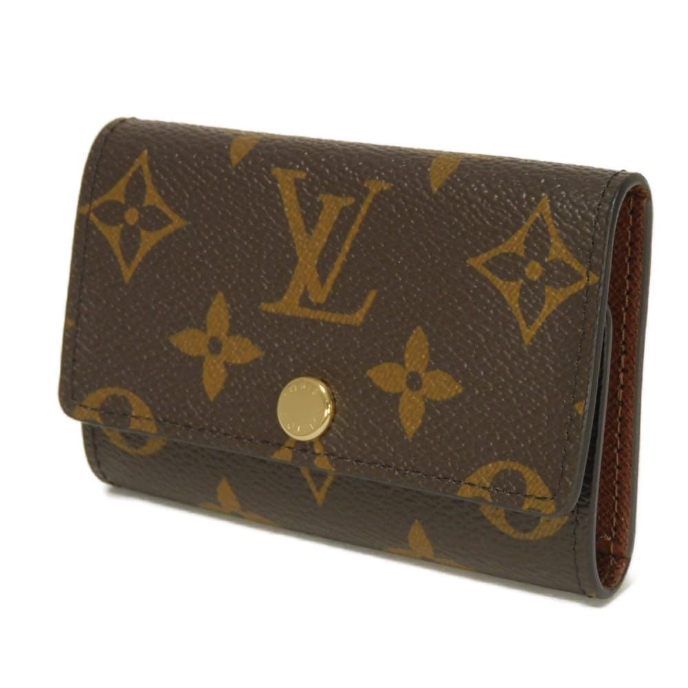 LOUIS VUITTON ルイ ヴィトン ミュルティクレ 6 LVロゴ フラワー 6連 ブラウン RFID ICチップ モノグラム アルマニャック キーケース M 62630