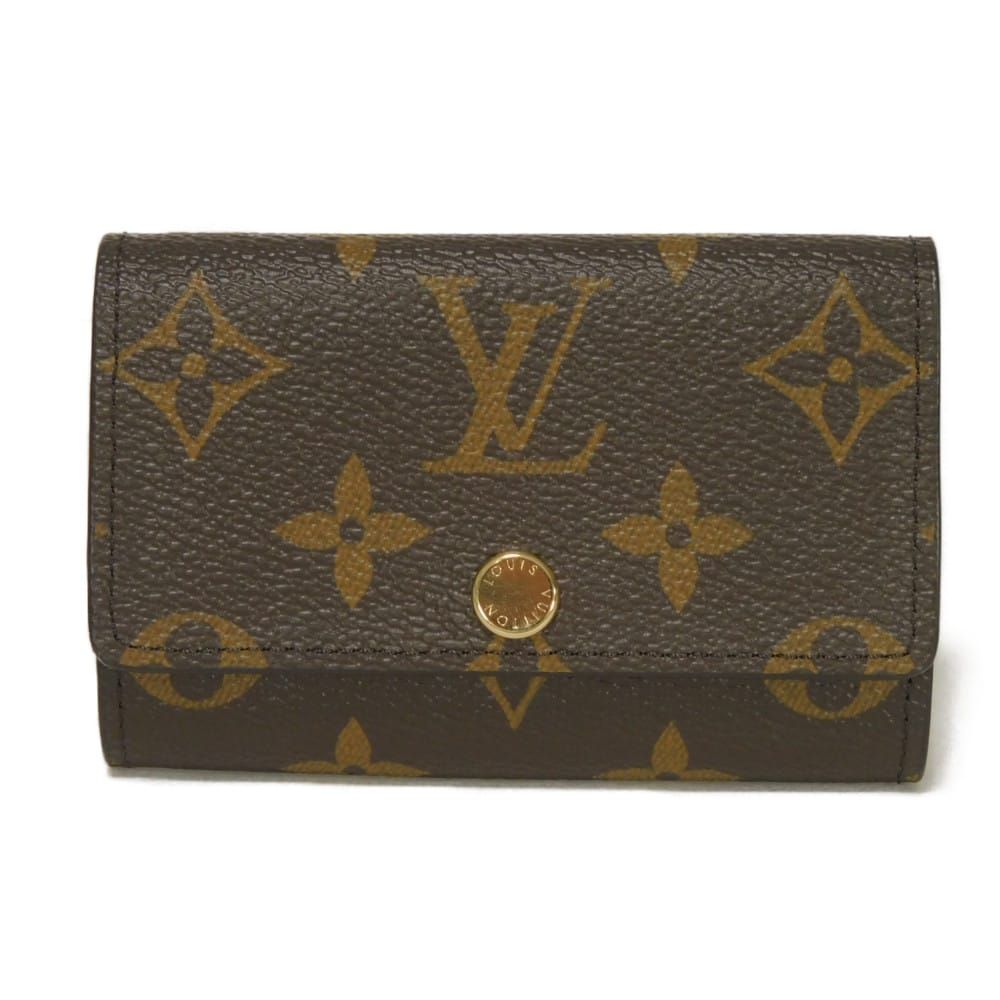 LOUIS VUITTON ルイ ヴィトン ミュルティクレ 6 現行 LVロゴ フラワー 6連 ブラウン RFID ICチップ モノグラム アルマニャック キーケース M62630