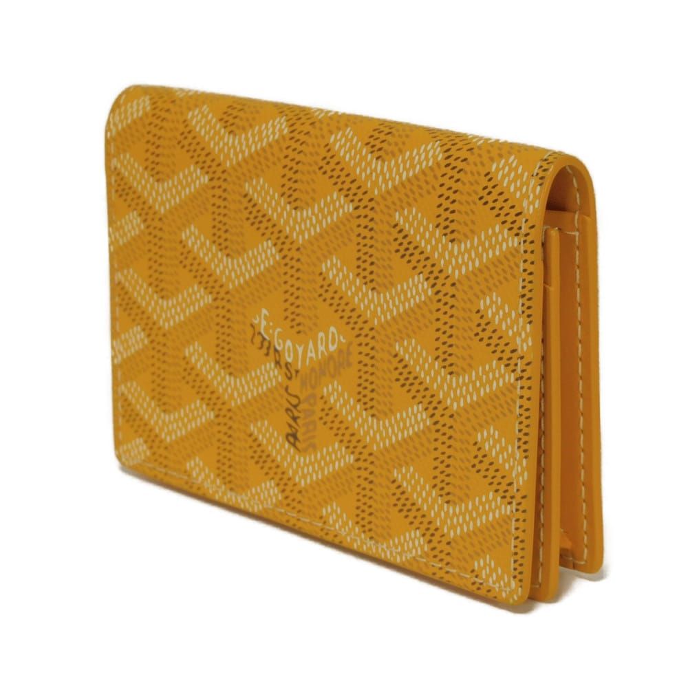 GOYARD ゴヤール マルゼルブ フラップ 二つ折り コンパートメント パスケース 名刺入れ ヘリボーン イエロー カードケース