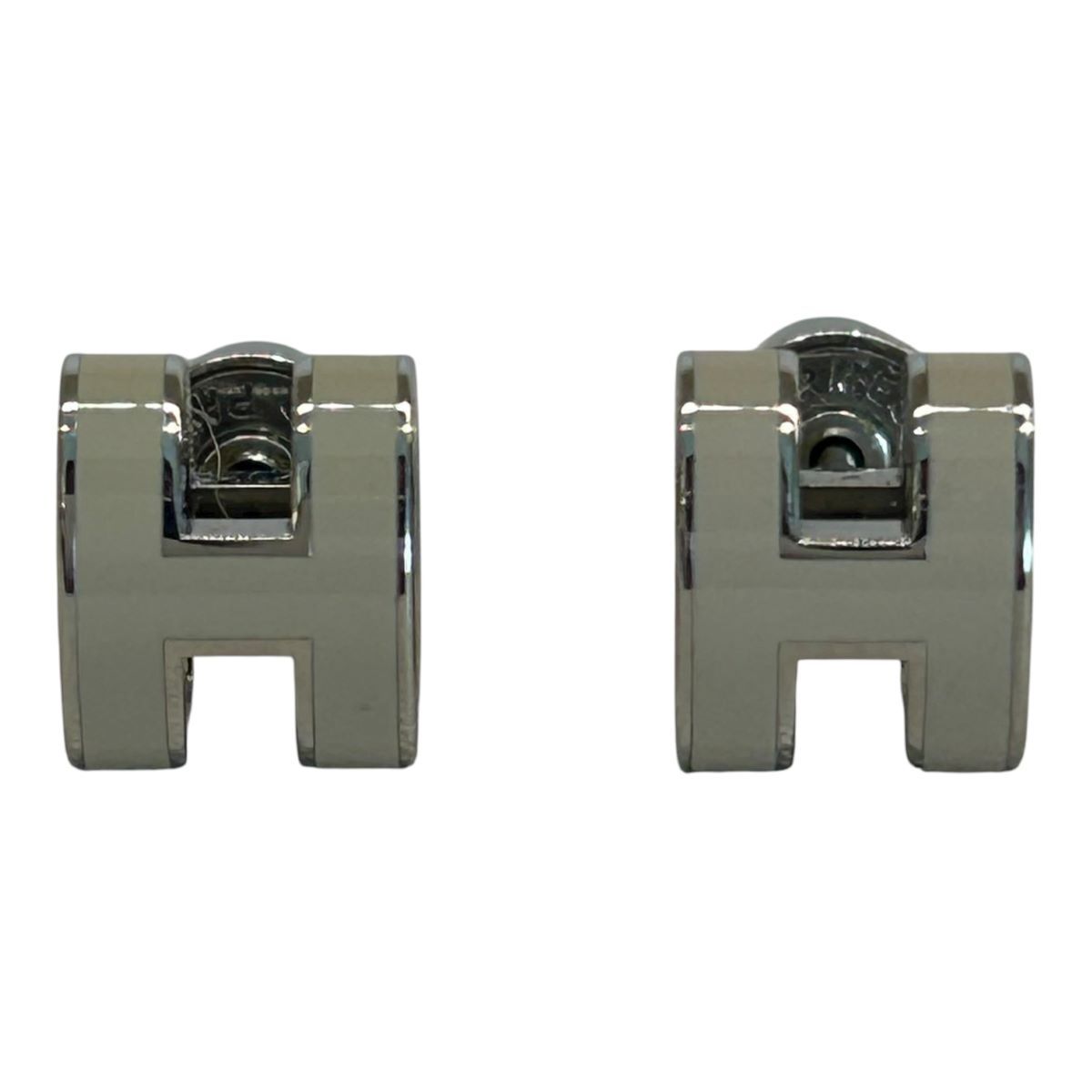 HERMES エルメス ポップアッシュ ピアス レディース メタル シルバー グレー