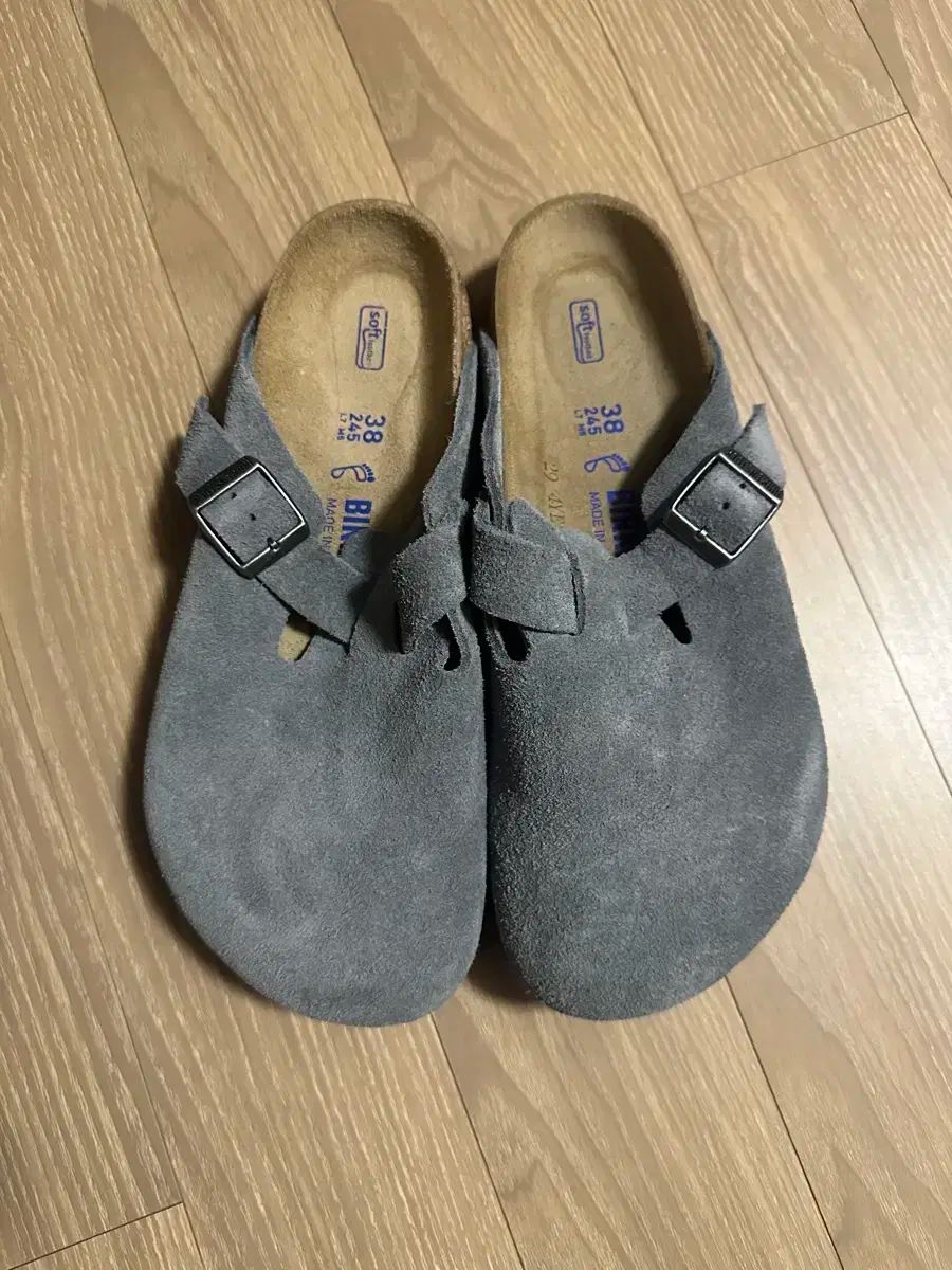 ビルケンシュトック ボストン グレー 38 レギュラー 新コンディション