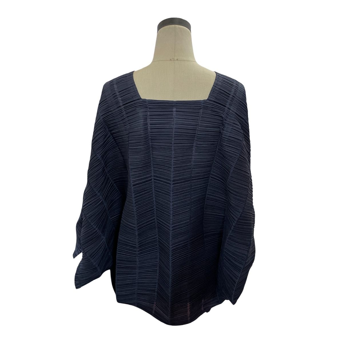 プリーツプリーズ PLEATS PLEASE 3Dトップス ネイビー PP53-JT505 サイズ3 程度良好 T10563747