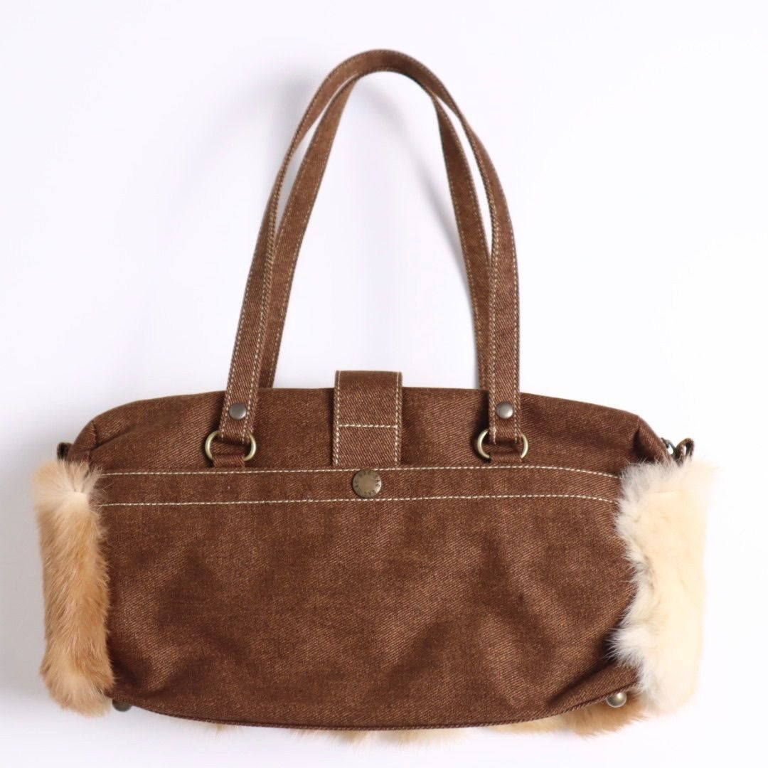 y2k vintage rabbit fur ラビットファー ショルダーバッグ