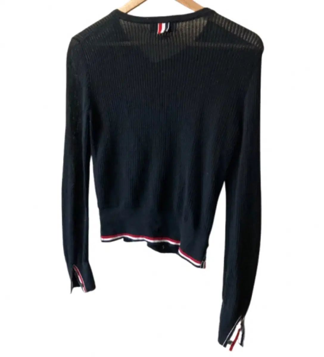 トム ブラウン ブラック ニット カーディガン