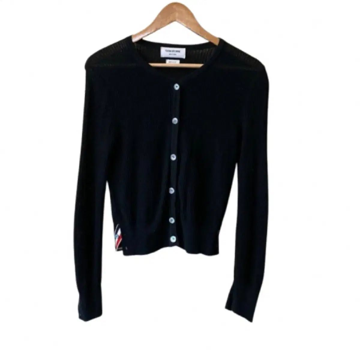 トム ブラウン ブラック ニット カーディガン