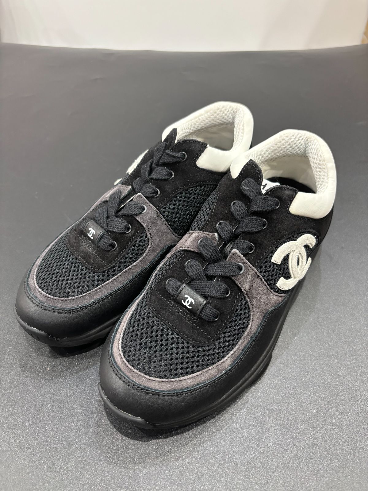 CHANEL シャネル G38299 現行モデル 定価204600円 サイズ36 ブラック スニーカー D25082129