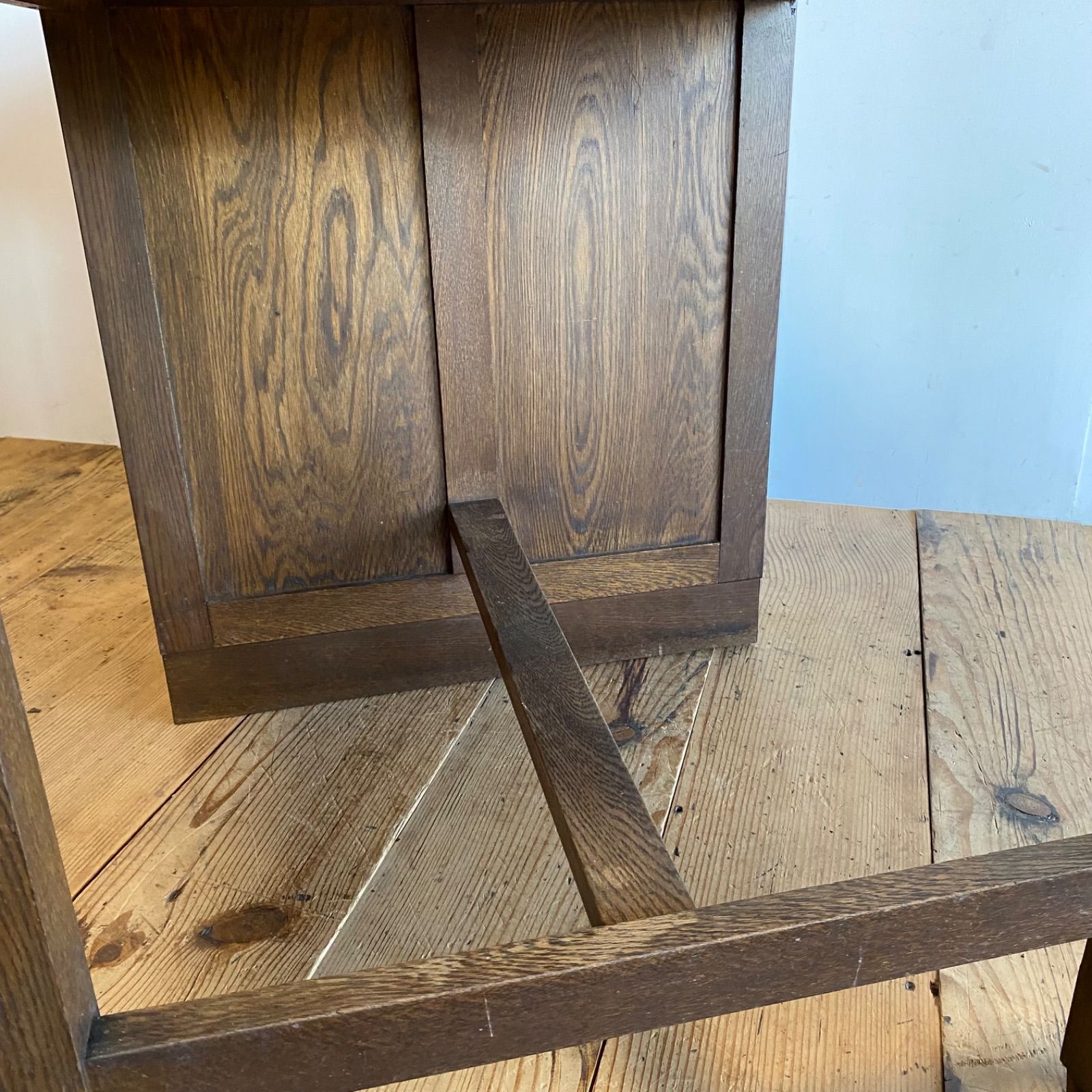 アンティーク 木製机 片袖デスク 学習机 作業台 古家具 レトロ