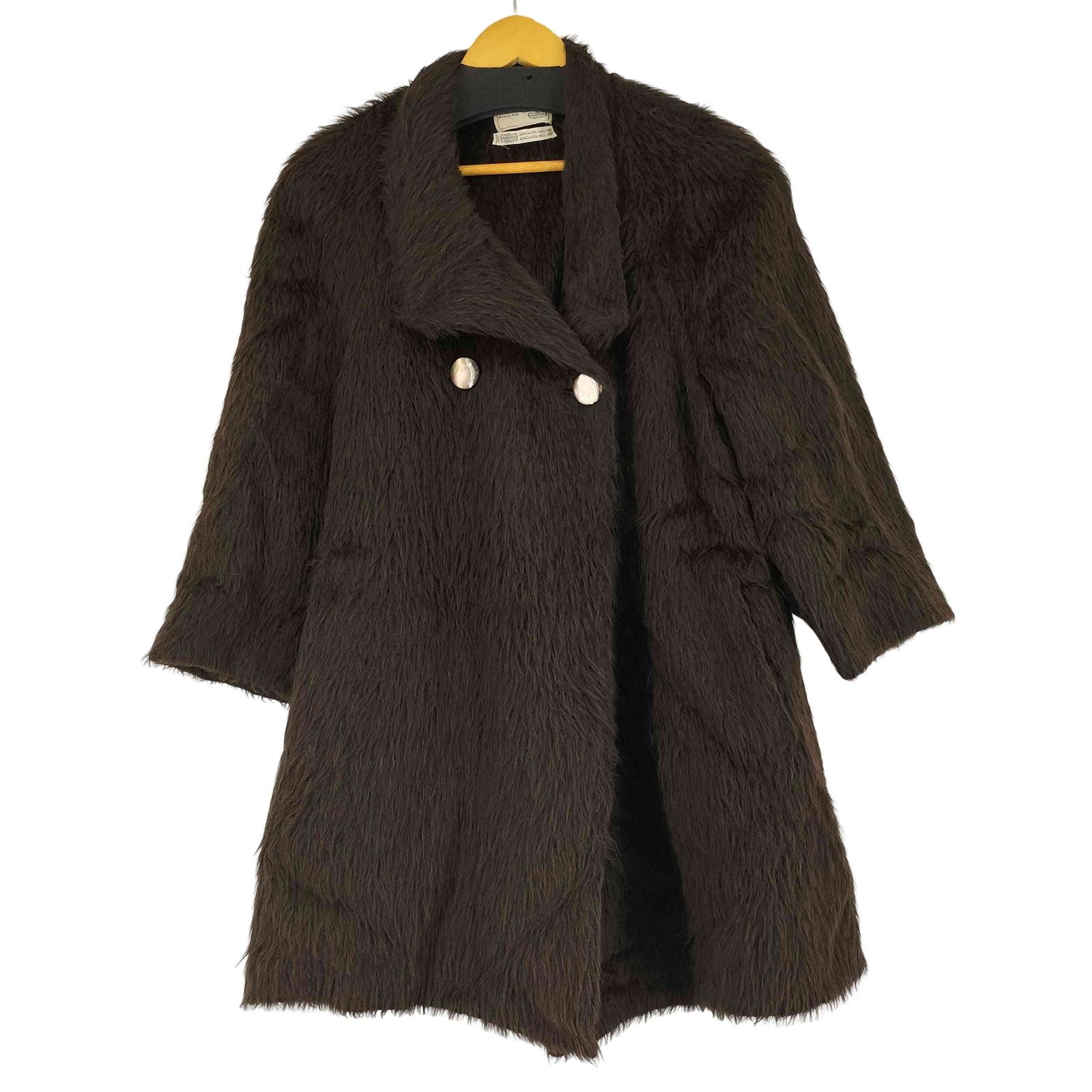 アニオナ AGNONA 90S MADE IN ITALY アルパカウール ダブル シャギーコート レディース 表記無