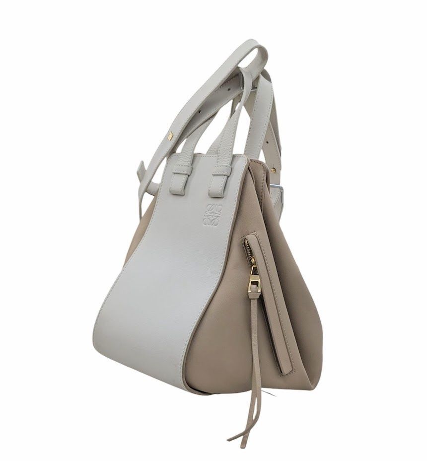 LOEWE HAMMOCK SMALL BIC SOFT ロエベ ハンモック スモール コンパクト ２WAY ハンドバッグ ショルダーバッグ ホワイト ベージュ系