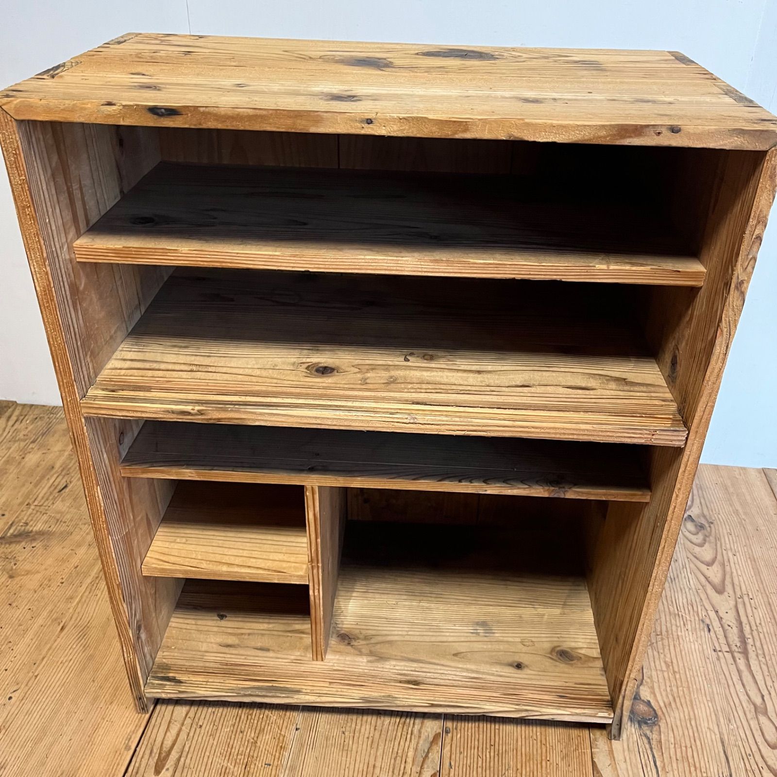 古民家 アンティーク家具 昭和箪笥 収納棚 食器棚 木製 ガラス戸 キャビネット アンティーク】昭和レトロ 木製 ガラス戸棚 キャビネット 本棚 食器棚