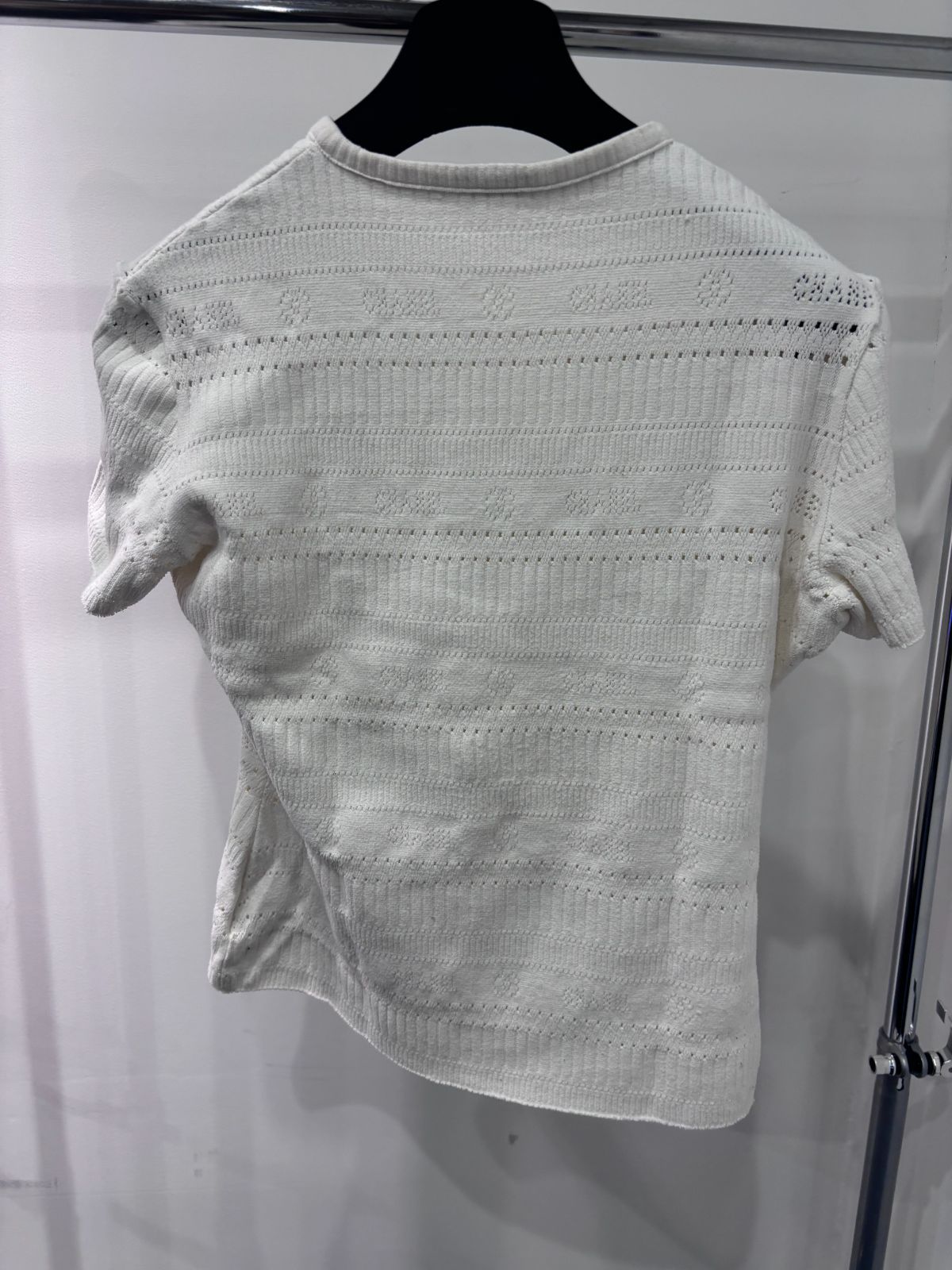 CHANEL シャネル ロゴ ニット カットソー 白 42 レディース トップス D25082345