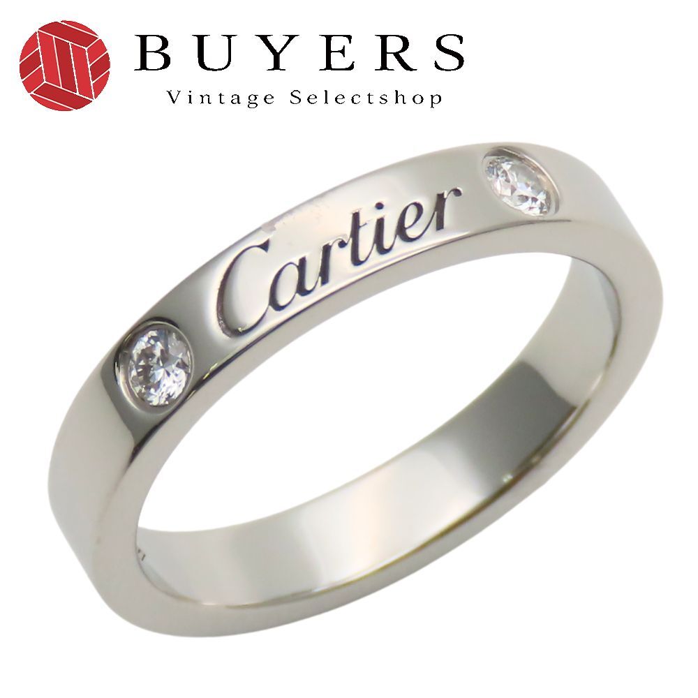 カルティエ リング 指輪 エングレーブド 47 Pt 950 ダイヤモンド 約4.4 g プラチナ 2 PD ジュエリー レディース 女性 CARTIER