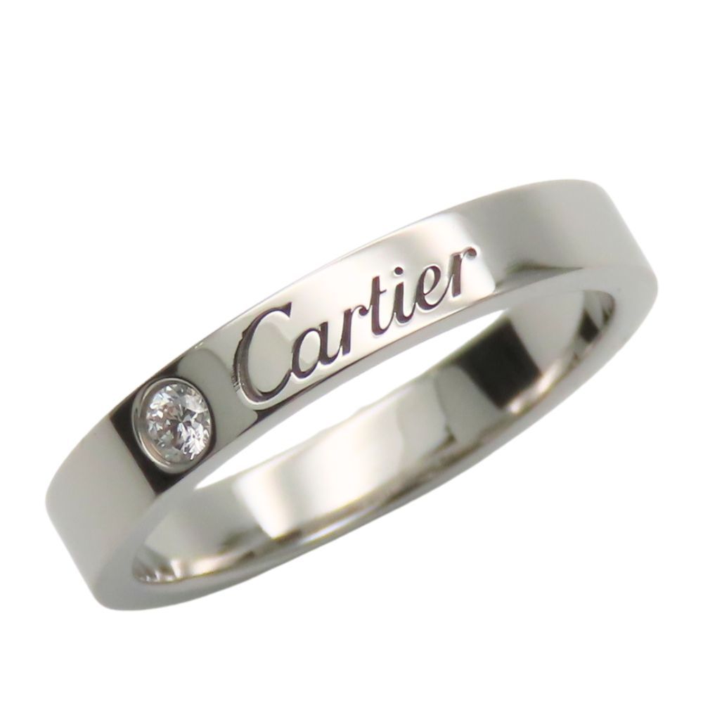 カルティエ リング 指輪 エングレーブド 49 Pt 950 ダイヤモンド 約4.7 g プラチナ 1 PD ジュエリー レディース 女性 CARTIER
