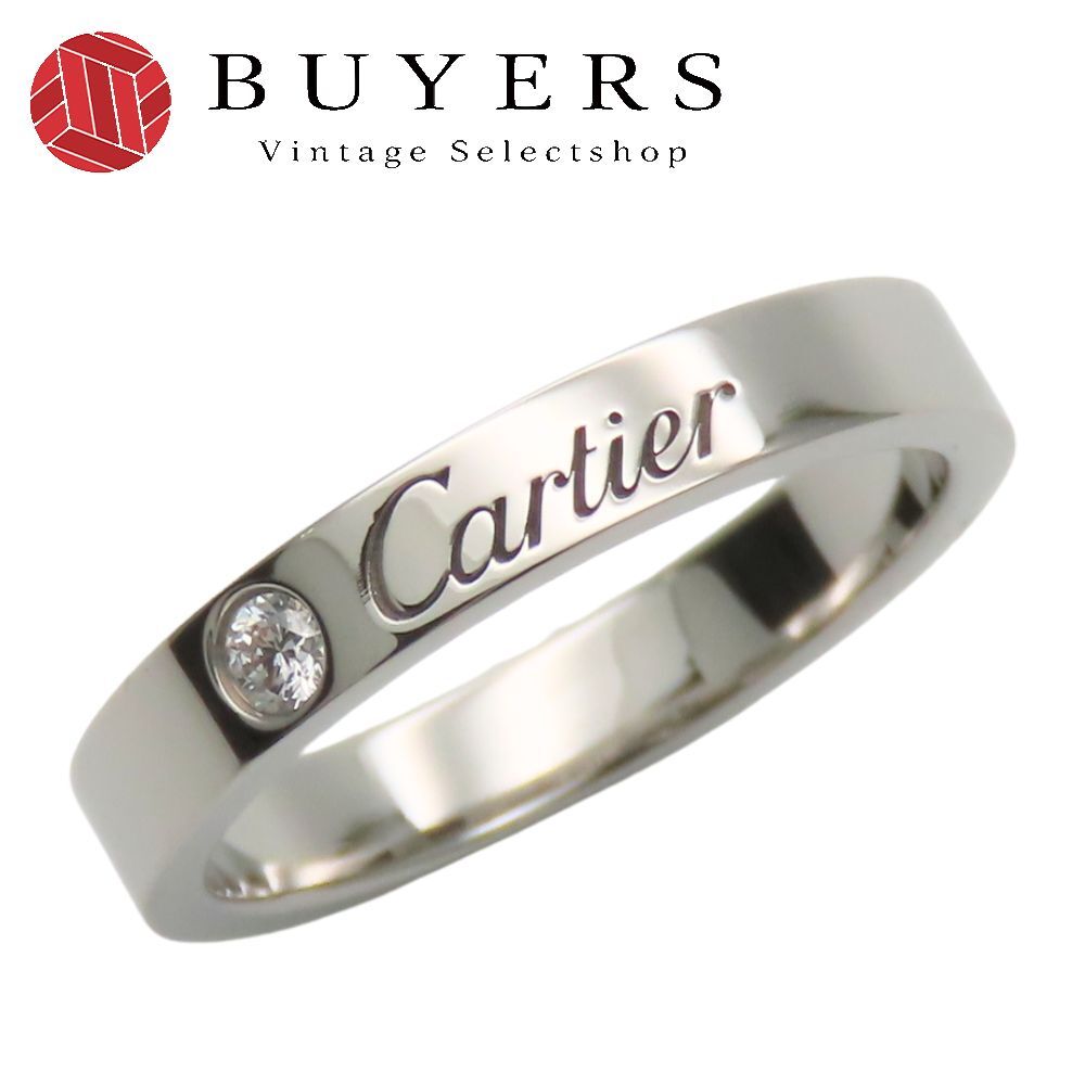 カルティエ リング 指輪 エングレーブド 49 Pt950 ダイヤモンド 約4.7g プラチナ 1PD ジュエリー レディース 女性 CARTIER