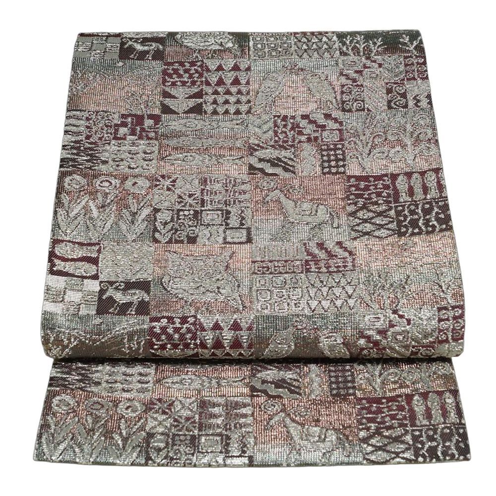 誉田屋源兵衛 楼蘭織 袋帯 麒麟 鳥 金糸 六通 240613-i24061301a.jpg