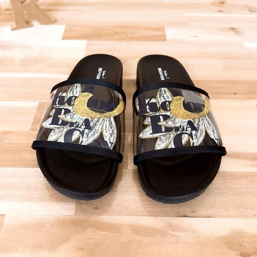 BEACON ビーコン シャワー サンダル ユニセックス 黒×黄