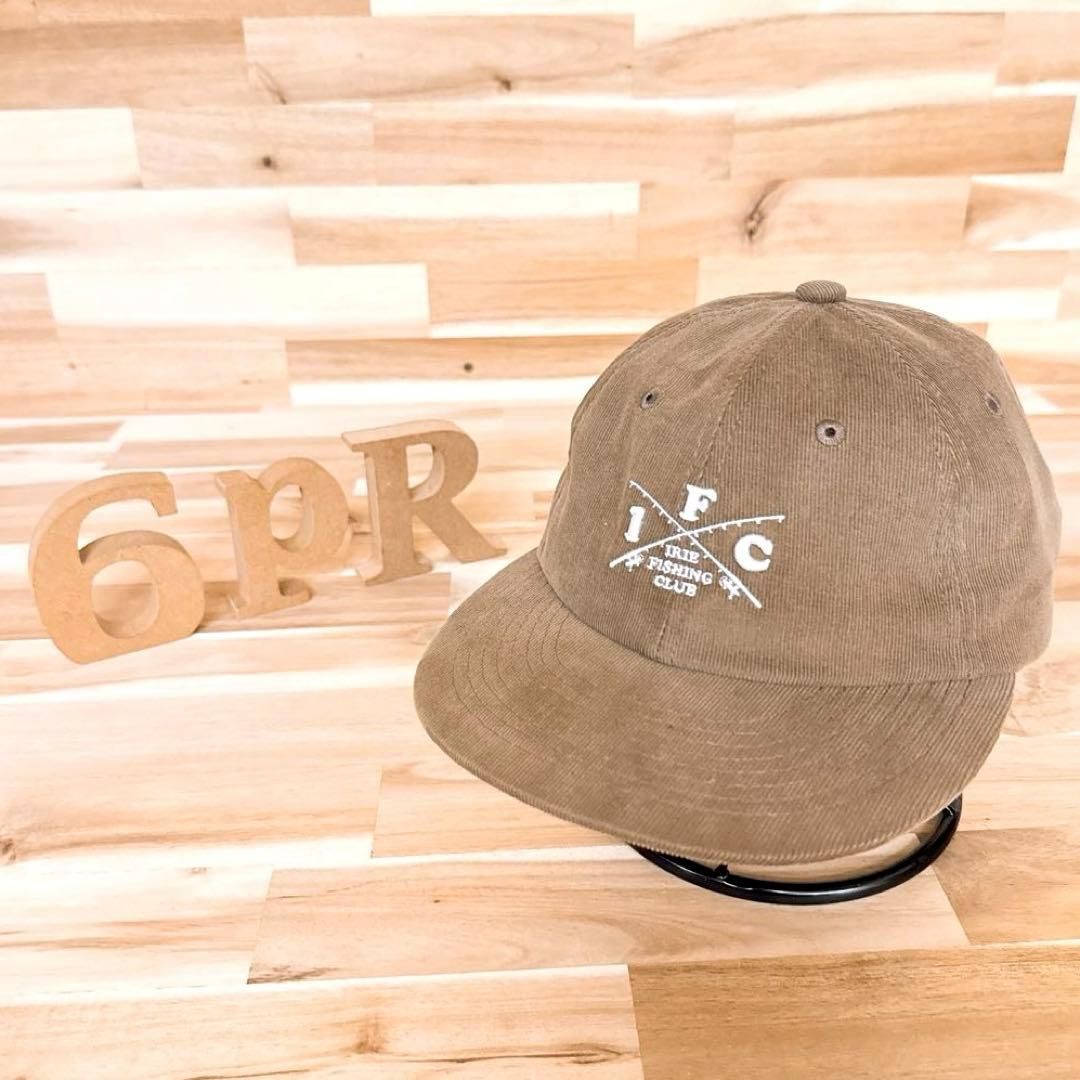 アイリーフィッシングクラブ コーデュロイ キャップ 茶ブラウン×白